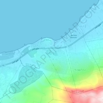 Mapa topográfico Deir Amar, altitud, relieve