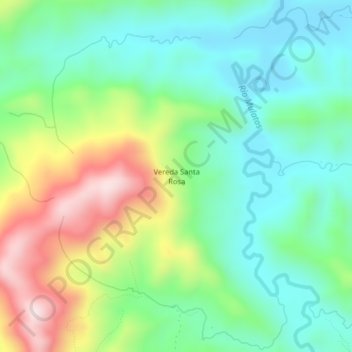 Mapa topográfico Vereda Santa Rosa, altitud, relieve