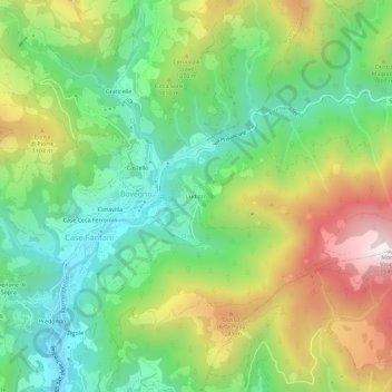 Mapa topográfico Ludizzo, altitud, relieve