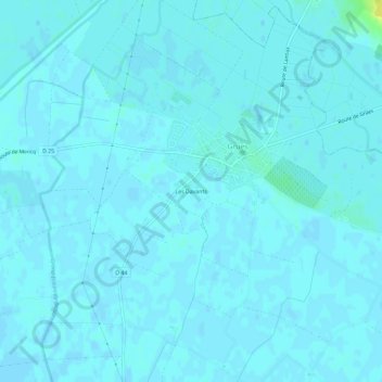 Mapa topográfico Les Davants, altitud, relieve