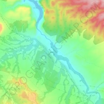Mapa topográfico Aylés, altitud, relieve