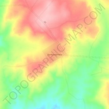 Mapa topográfico Barbosilândia, altitud, relieve