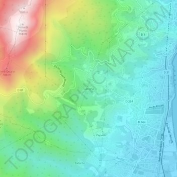 Mapa topográfico Subigna, altitud, relieve