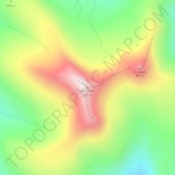 Mapa topográfico Ben More, altitud, relieve