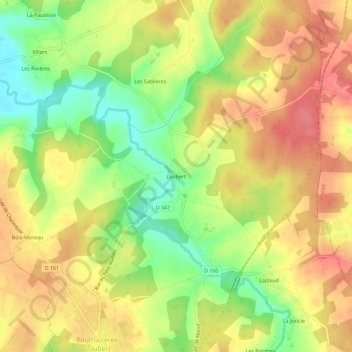 Mapa topográfico Loubert, altitud, relieve