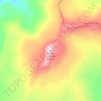 Mapa topográfico Sleepy Cat Peak, altitud, relieve