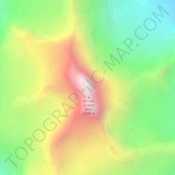 Mapa topográfico Mount Queen Bess, altitud, relieve