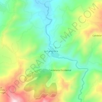 Mapa topográfico La Candelaria, altitud, relieve