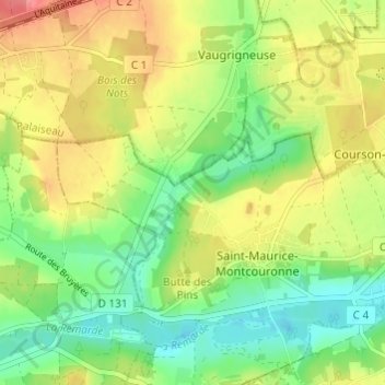 Mapa topográfico Berchevilliers, altitud, relieve