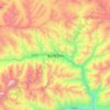 Mapa topográfico Lhodrak, altitud, relieve