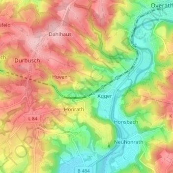 Mapa topográfico Stöcken, altitud, relieve