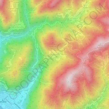 Mapa topográfico Morondo, altitud, relieve