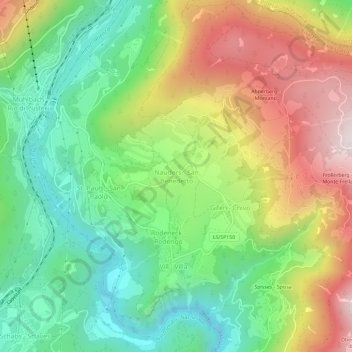 Mapa topográfico San Benedetto, altitud, relieve