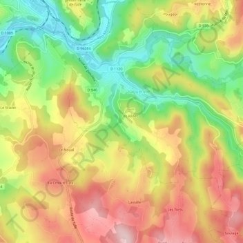 Mapa topográfico Donnet, altitud, relieve