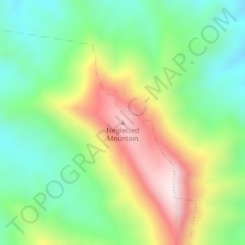 Mapa topográfico Neglected Mountain, altitud, relieve