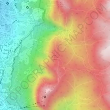 Mapa topográfico Pico del aguila, altitud, relieve