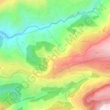 Mapa topográfico Deir Baba, altitud, relieve