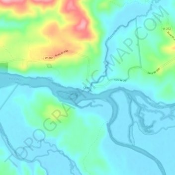 Mapa topográfico Chepu, altitud, relieve