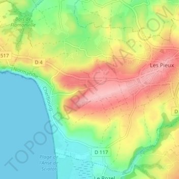 Mapa topográfico Le Val Mulet, altitud, relieve