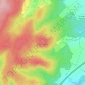 Mapa topográfico Jungfernkopf, altitud, relieve