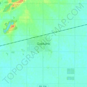 Mapa topográfico Oakbank, altitud, relieve