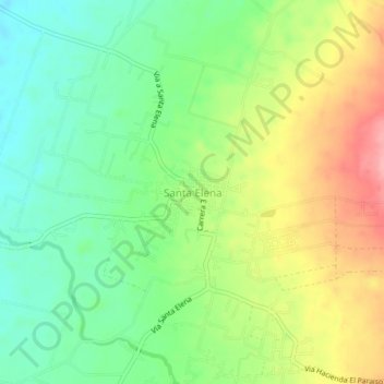 Mapa topográfico Santa Elena, altitud, relieve