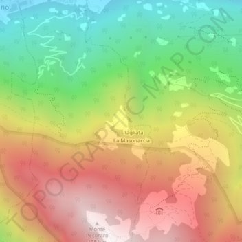 Mapa topográfico Erdona, altitud, relieve