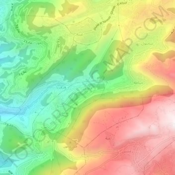 Mapa topográfico Qattine, altitud, relieve