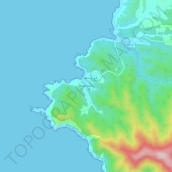 Mapa topográfico Argentiera, altitud, relieve