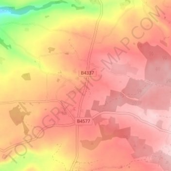 Mapa topográfico Nebo, altitud, relieve