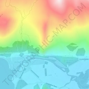 Mapa topográfico Craig Varr, altitud, relieve