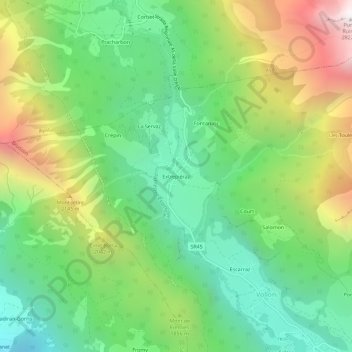 Mapa topográfico Extrepiéraz, altitud, relieve