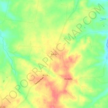 Mapa topográfico Bon Air, altitud, relieve