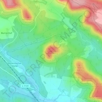 Mapa topográfico Gleichenberg, altitud, relieve