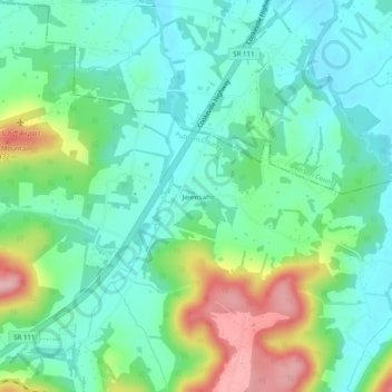 Mapa topográfico Jeremiah, altitud, relieve
