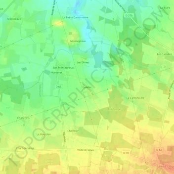 Mapa topográfico Gatefer, altitud, relieve