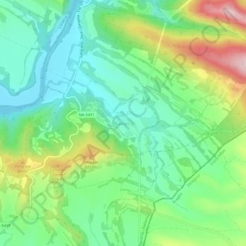 Mapa topográfico Javier, altitud, relieve