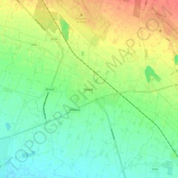 Mapa topográfico Ghedi, altitud, relieve