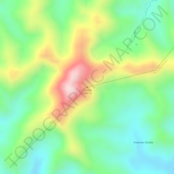 Mapa topográfico Caraça, altitud, relieve
