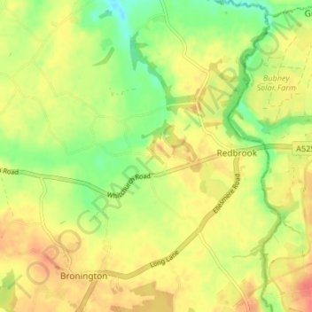 Mapa topográfico Whitewell, altitud, relieve