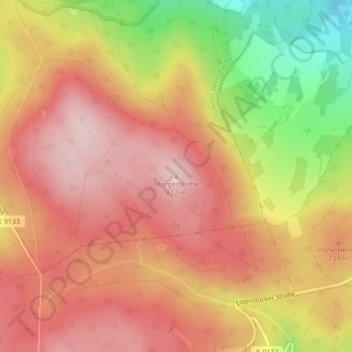 Mapa topográfico Morgenleithe, altitud, relieve