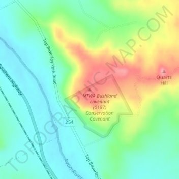 Mapa topográfico Mount Hardey, altitud, relieve