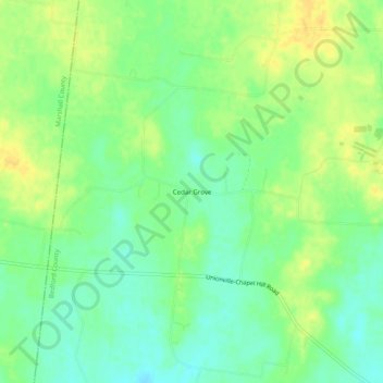 Mapa topográfico Cedar Grove, altitud, relieve