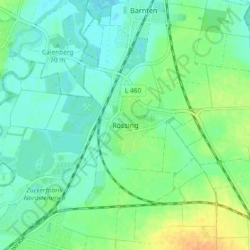 Mapa topográfico Rössing, altitud, relieve
