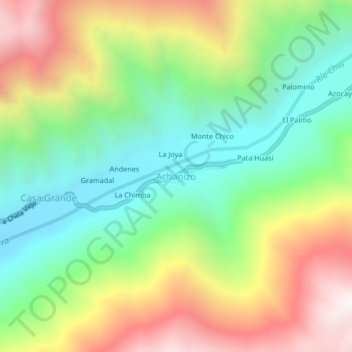 Mapa topográfico Achanizo, altitud, relieve