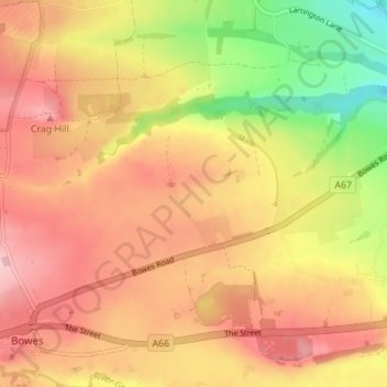 Mapa topográfico Thornberry, altitud, relieve