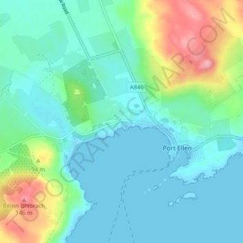 Mapa topográfico Imeraval, altitud, relieve