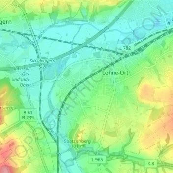 Mapa topográfico Falscheide, altitud, relieve
