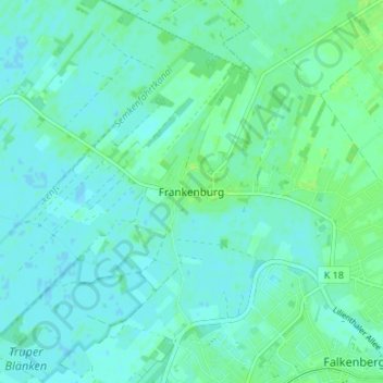 Mapa topográfico Frankenburg, altitud, relieve