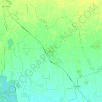Mapa topográfico Gallignano, altitud, relieve